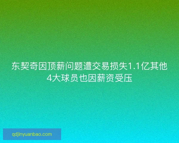 东契奇因顶薪问题遭交易损失1.1亿其他4大球员也因薪资受压 东契奇因顶薪问题遭交易损失1.1亿其他4大球员也因薪资受压