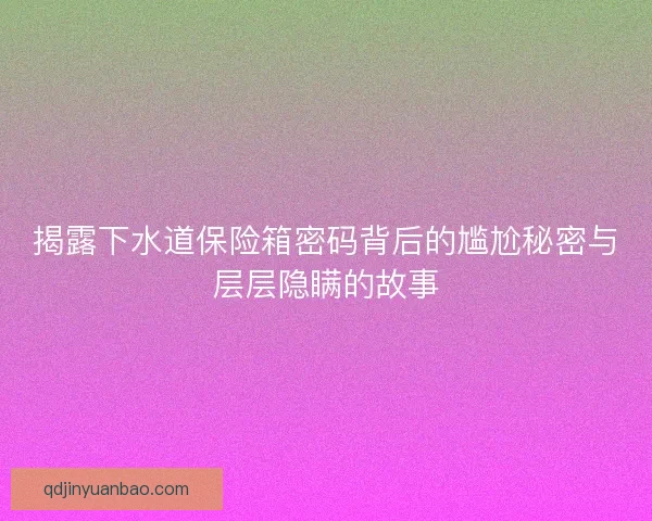 揭露下水道保险箱密码背后的尴尬秘密与层层隐瞒的故事